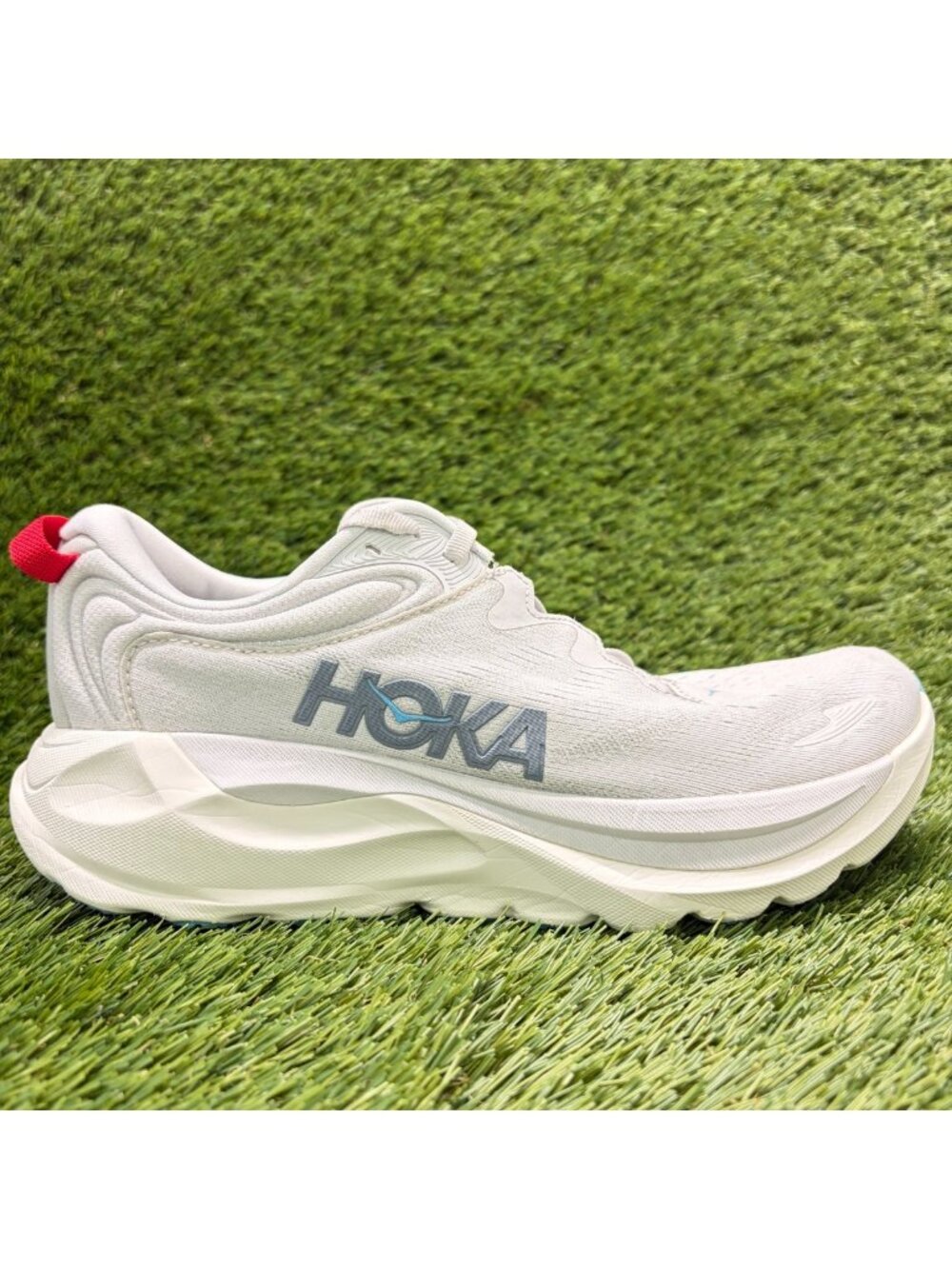Hoka One One Gaviota 6 Womens Size 9 White Gray Athletic Running Shoes Sneakers